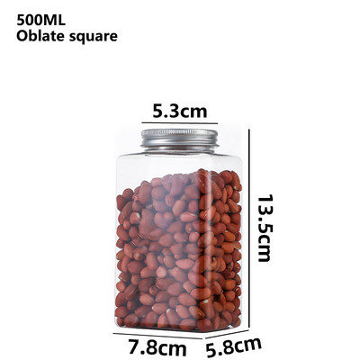 1vnt 350-1000ml PET skaidrių grūdų laikymo sandarinimo bakas virtuvė stambių javų riešutų traškių užkandžių laikymo bpttle organizatoriaus dėžutė