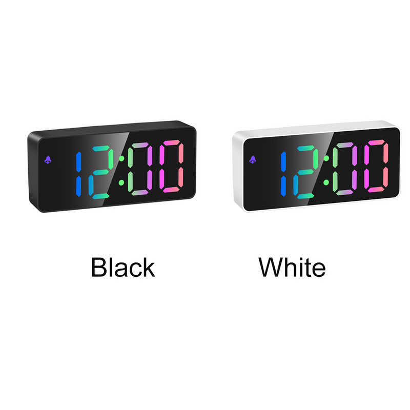 Atmintis Baterija Stačiakampis Skaitmeninis žadintuvas su USB maitinamas LED ekranas Miegamojo data Temperatūra Daugiafunkcis veidrodinis ekranas