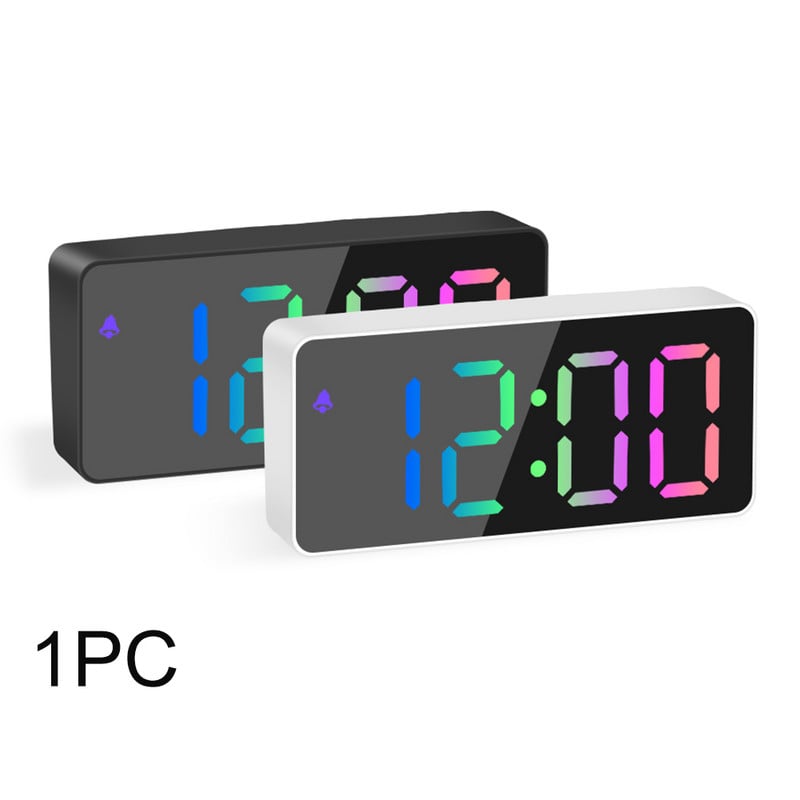 Atmintis Baterija Stačiakampis Skaitmeninis žadintuvas su USB maitinamas LED ekranas Miegamojo data Temperatūra Daugiafunkcis veidrodinis ekranas