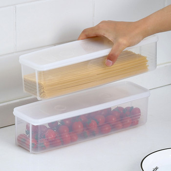 Кухненски контейнер за спагети с юфка Домакинска кутия за съхранение на зърнени храни с капак Кухненски контейнер за храна