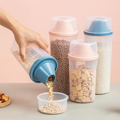 Запечатващ контейнер Класически удобен буркан за съхранение на зърнени закуски Без мирис Буркан за съхранение Универсална зърнена храна Кухненски консумативи