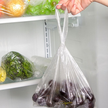 100 Bags/Roll Πλαστικές τσάντες αποθήκευσης τροφίμων με φορητή λαβή για φρούτα λαχανικών Ψωμί Οργανωτής κουζίνας Τρία μεγέθη Προαιρετικά