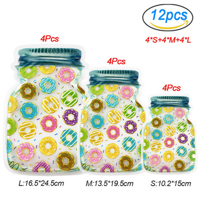 Екологично чиста преносима чанта за буркани Mason Пластмасов кухненски органайзер и кутия за контейнери за съхранение Bolsa De Plastico Rangement Чанти с цип
