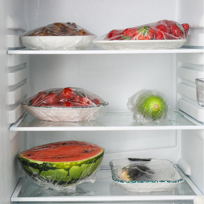 100 БР. Пластмасова обвивка за храна за еднократна употреба Хранително фолио Saran Wraps Еластични капаци за храна за консервиране на храна Покривало за обувки Опаковка за храна