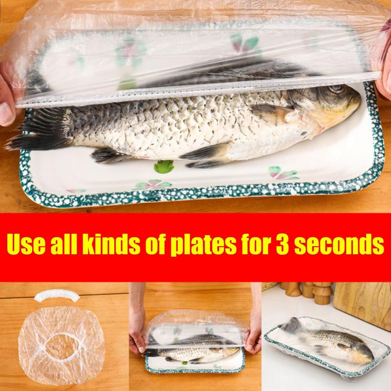 100 БР. Пластмасова обвивка за храна за еднократна употреба Хранително фолио Saran Wraps Еластични капаци за храна за консервиране на храна Покривало за обувки Опаковка за храна