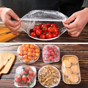 Многократно еднократно покритие за храна Пластмасово опаковане Устойчиви еластични капаци за храна за купи Еластични капаци за чинии за кухня Чанта за пестене на храна