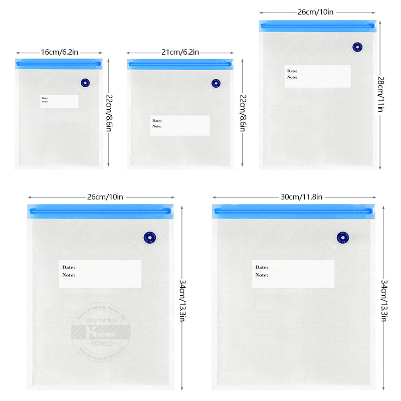 Konco maisto vakuuminiai sandarūs maišeliai Daugkartiniai maisto laikymo maišeliai Buitiniai šviežių daržovių maišeliai