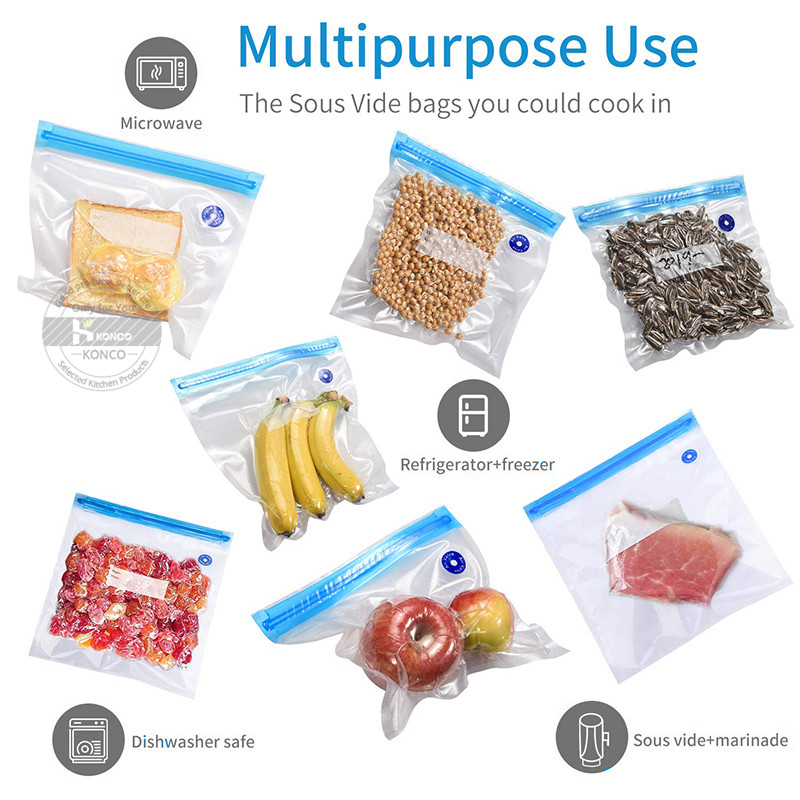 Konco maisto vakuuminiai sandarūs maišeliai Daugkartiniai maisto laikymo maišeliai Buitiniai šviežių daržovių maišeliai