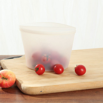 1бр Хладилник за многократна употреба Свежи торбички Кухненска чанта за съхранение на храни за запечатване Домашен хранителен силиконов кухненски органайзер за плодове