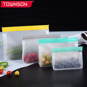 Daugkartinis silikoninis maisto laikymo maišelis be BPA, daugkartinis šviežias konservavimas, ekologiškas vandeniui atsparus silikoninis savaime užsisandarantis maisto maišelis