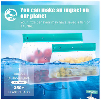 Επαναχρησιμοποιήσιμη τσάντα αποθήκευσης τροφίμων σιλικόνης Δωρεάν επαναχρησιμοποιήσιμη συντήρηση φρέσκων προϊόντων BPA Φιλική προς το περιβάλλον αδιάβροχη σιλικόνη αυτοσφραγισμένη τσάντα τροφίμων