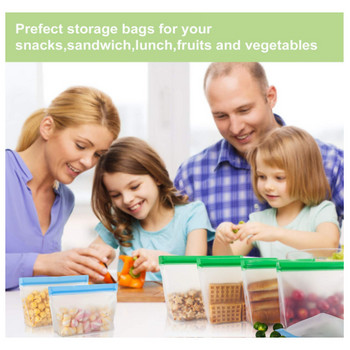 Επαναχρησιμοποιήσιμη τσάντα αποθήκευσης τροφίμων σιλικόνης Δωρεάν επαναχρησιμοποιήσιμη συντήρηση φρέσκων προϊόντων BPA Φιλική προς το περιβάλλον αδιάβροχη σιλικόνη αυτοσφραγισμένη τσάντα τροφίμων