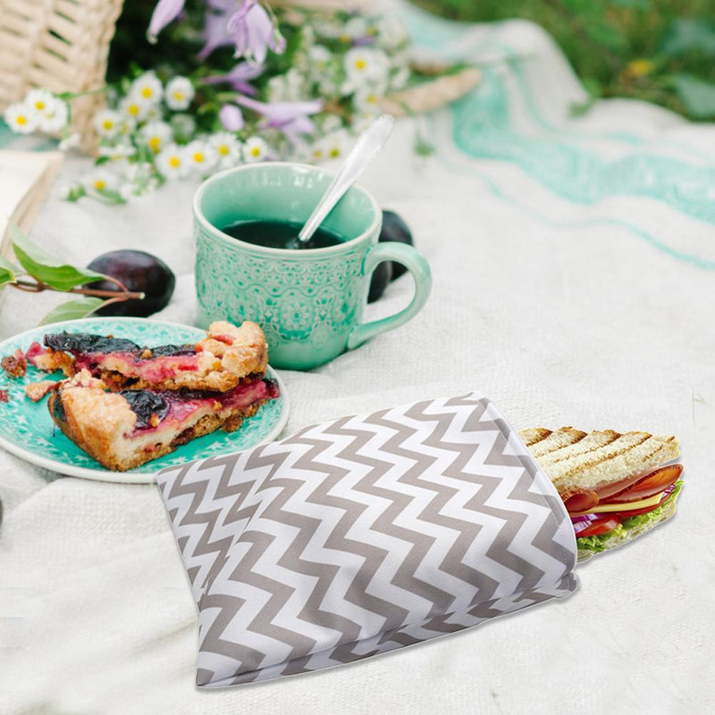 3 vnt. daugkartinio naudojimo užkandžių krepšys, vandeniui atsparus duonos sumuštinis, priešpiečių maišelio maišelis, nepralaidus maisto laikymo maišelis, skirtas mokyklos stovyklavimui, darbo kelionėms