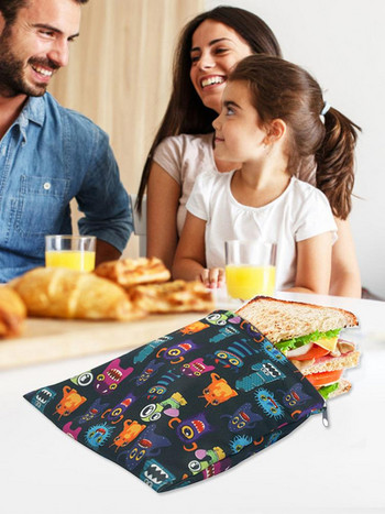 3 τμχ επαναχρησιμοποιούμενη τσάντα σνακ Αδιάβροχη θήκη σάντουιτς ψωμιού για σχολικό κάμπινγκ