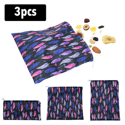 3бр. Многократна чанта за закуски Водоустойчива чанта за хляб и сандвичи за училищно къмпингуване