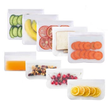 Силиконови контейнери за съхранение на храна Непропускливи Чанти за многократна употреба Кухненски торбички за съхранение на храна във фризер Без BPA