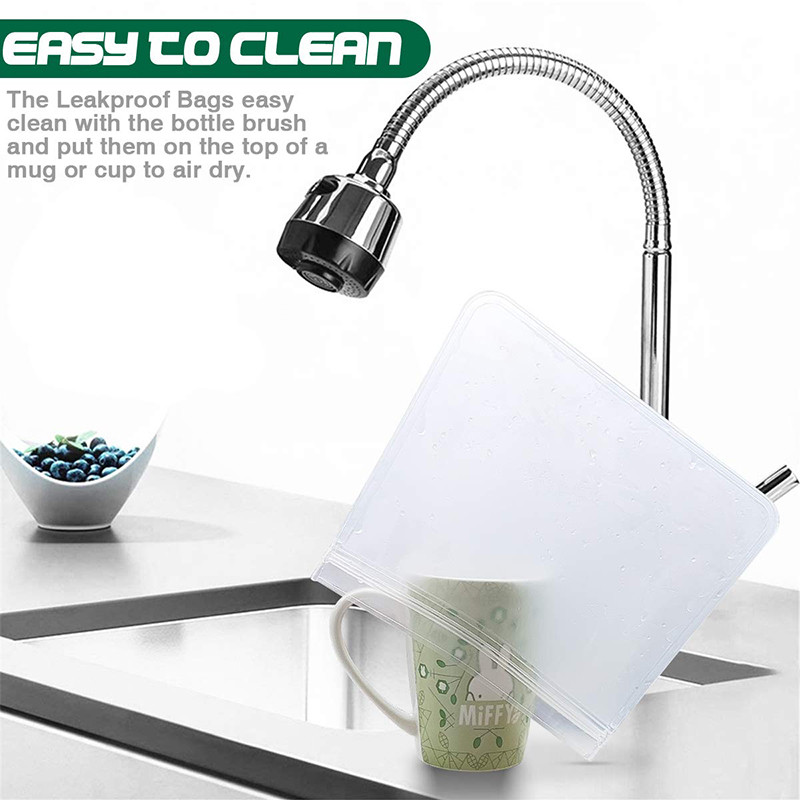 Silikoniniai maisto laikymo konteineriai Neperšlampami daugkartiniai maisto laikymo maišeliai Virtuvės maisto šaldiklio laikymo maišeliai Be BPA