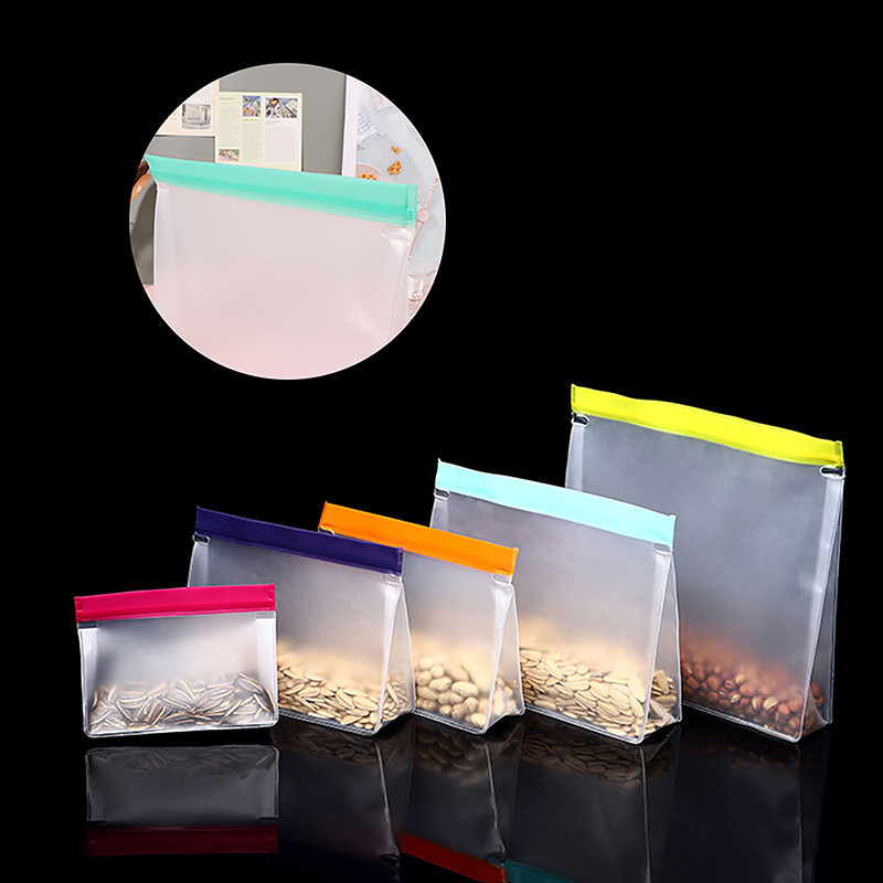 1vnt PEVA maisto maišelis, stovimas maišelis Maisto saugojimas Neperšlampamas užtrauktuku užsegamas maišelis Daugkartinis virtuvės vaisių ir daržovių šviežių uždaromas maišelis