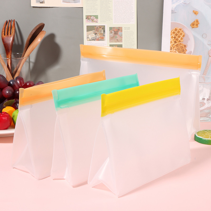 1vnt PEVA maisto maišelis, stovimas maišelis Maisto saugojimas Neperšlampamas užtrauktuku užsegamas maišelis Daugkartinis virtuvės vaisių ir daržovių šviežių uždaromas maišelis