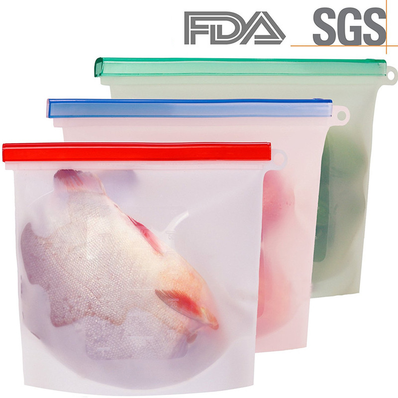 Многократна PEVA чанта за храна, фризер, стояща чанта за съхранение на храна, силиконова чанта, непропусклива горна част, кухненски органайзер, пресни затворени торбички, без BPA