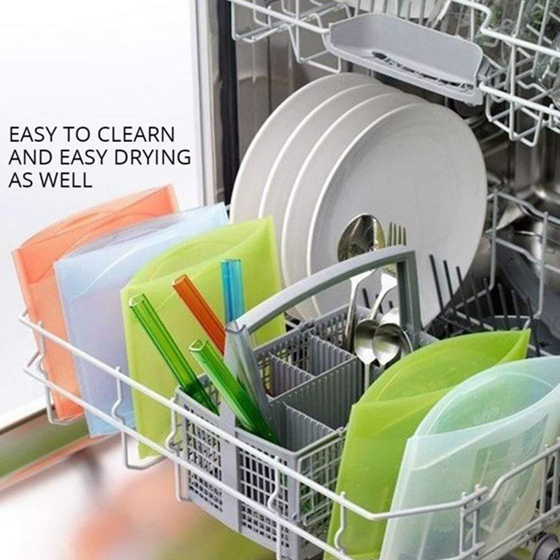 Многократна PEVA чанта за храна, фризер, стояща чанта за съхранение на храна, силиконова чанта, непропусклива горна част, кухненски органайзер, пресни затворени торбички, без BPA