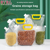Кухненска запечатваща торбичка за съхранение на зърно. Влагоустойчива, устойчива на насекоми, прозрачна преносима чанта за съхранение на хранителни продукти Кухненски аксесоари