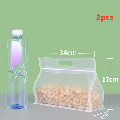 ПЕТ торбички за храна Многократно замразени торбички за съхранение на храна Непропусклив Кухненски органайзер Свежите затворени торбички са подходящи за всякакъв вид