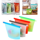 Silikoninis maisto maišelis, daugkartinis, šviežiai išlaikomas sandarinimas, šaldiklis, užtrauktuku užsegamas maišelis, pakabinamas, nepraleidžiantis nuotėkio laikymo maišelis virtuvės organizatorius