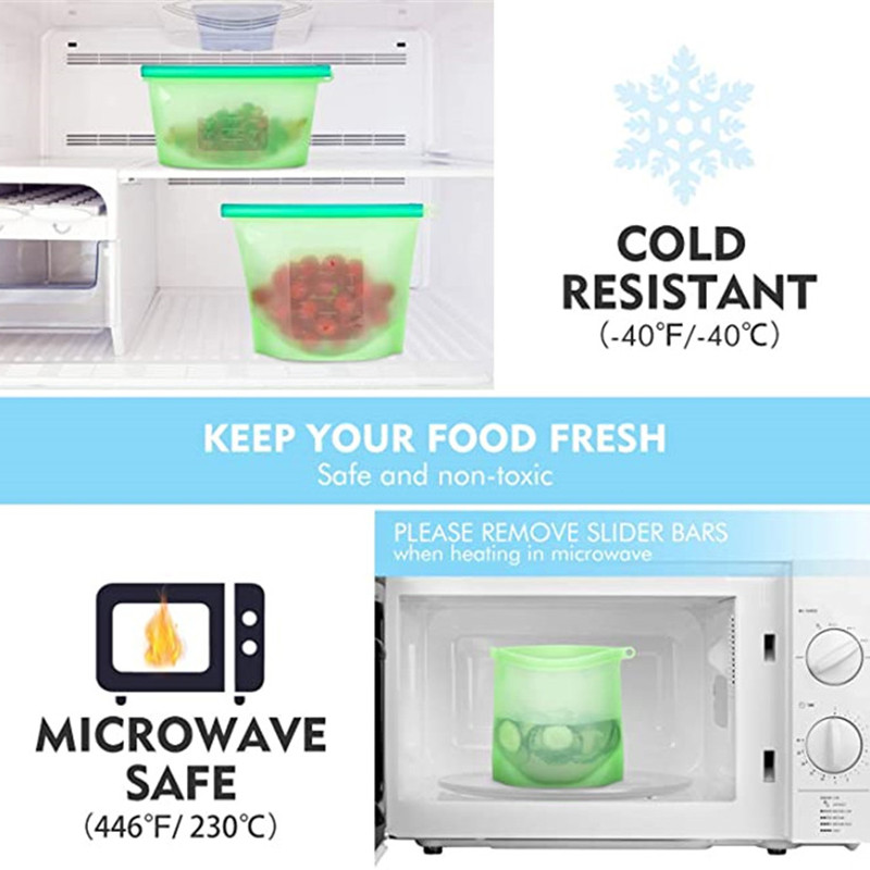 Silikoninis maisto maišelis, daugkartinis, šviežiai išlaikomas sandarinimas, šaldiklis, užtrauktuku užsegamas maišelis, pakabinamas, nepraleidžiantis nuotėkio laikymo maišelis virtuvės organizatorius