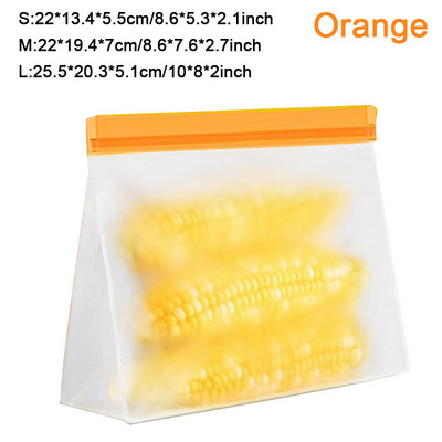 Многократна PEVA чанта за храна Стойка за съхранение на храна Непропусклива торбичка за запечатване на фризер Горен кухненски органайзер Fresh Shut Bags Без BPA
