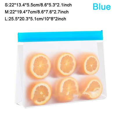 Многократна PEVA чанта за храна Стойка за съхранение на храна Непропусклива торбичка за запечатване на фризер Горен кухненски органайзер Fresh Shut Bags Без BPA
