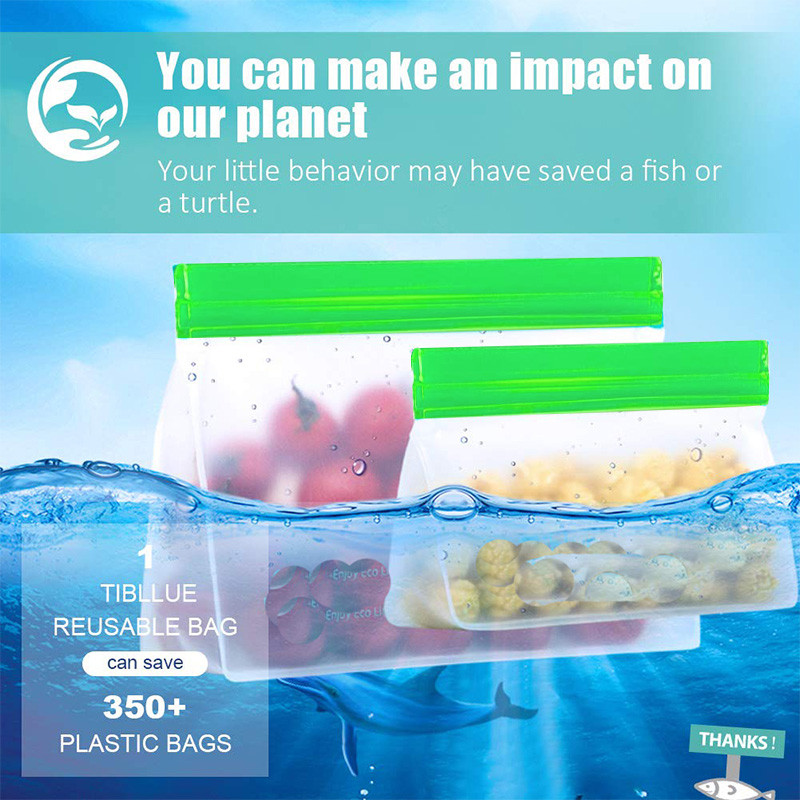 Многократна PEVA чанта за храна Стойка за съхранение на храна Непропусклива торбичка за запечатване на фризер Горен кухненски органайзер Fresh Shut Bags Без BPA