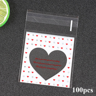 100 vnt. plastikiniai maišeliai ačiū sausainių ir saldainių maišelis, lipnus vestuvių gimtadienio vakarėliui, dovanų maišelis, sausainių kepimo pakavimo maišelis