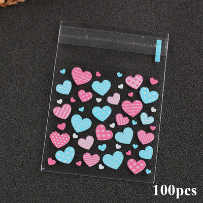 100 vnt. plastikiniai maišeliai ačiū sausainių ir saldainių maišelis, lipnus vestuvių gimtadienio vakarėliui, dovanų maišelis, sausainių kepimo pakavimo maišelis