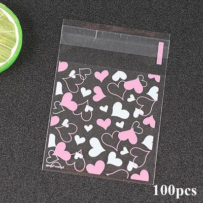 100 vnt. plastikiniai maišeliai ačiū sausainių ir saldainių maišelis, lipnus vestuvių gimtadienio vakarėliui, dovanų maišelis, sausainių kepimo pakavimo maišelis