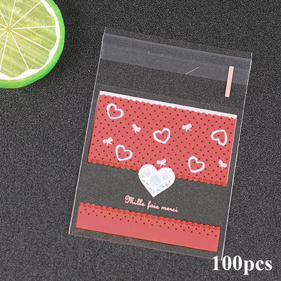 100 vnt. plastikiniai maišeliai ačiū sausainių ir saldainių maišelis, lipnus vestuvių gimtadienio vakarėliui, dovanų maišelis, sausainių kepimo pakavimo maišelis