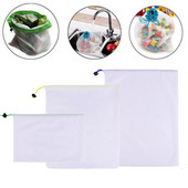 Екологично чисти мрежести торбички за продукти за многократна употреба Превъзходна двойна зашита здравина Пазаруване Мрежена торба за съхранение на плодове и зеленчуци 2