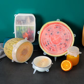 6 бр. Силиконови капаци Адаптивни силиконови капаци Силиконови капачки за храна Универсални съдове Разтегателни капаци за консерви Кухненски аксесоари