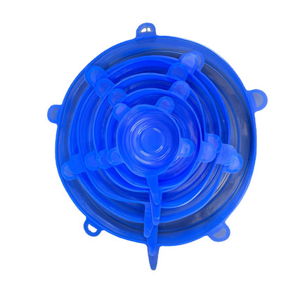 6 бр. Силиконови капаци Адаптивни силиконови капаци Силиконови капачки за храна Универсални съдове Разтегателни капаци за консерви Кухненски аксесоари