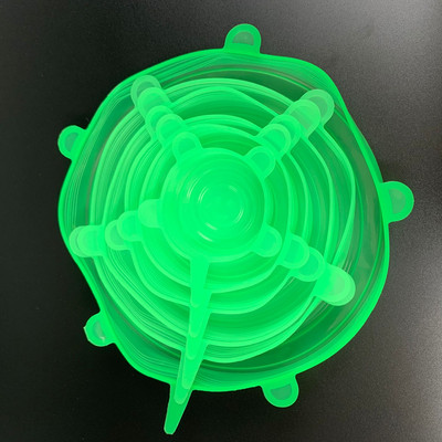 6 бр. Силиконови капаци Адаптивни силиконови капаци Силиконови капачки за храна Универсални съдове Разтегателни капаци за консерви Кухненски аксесоари