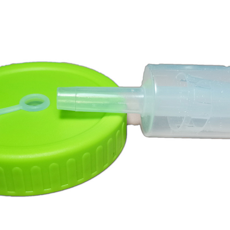 „Mason Jar“ fermentacijos dangtelis „Premium Mason Jar“ fermentacijos dangtelis su silikoniniu žiedu ir „Airlock“ fermentacijos rinkiniu, skirtas plačios burnos stiklainiams