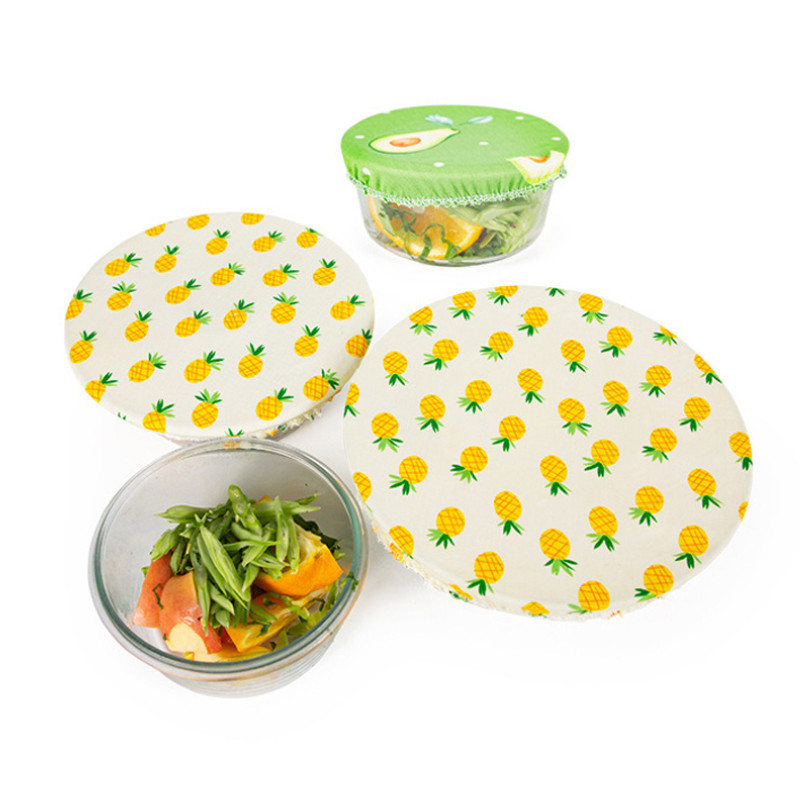 3 бр./компл. капак за купа Памучен капак за многократна употреба, разтегателен капак, прибори за хранене, готварска храна, поддържаща свежест, плат, уплътнение, купа, капак на тенджера