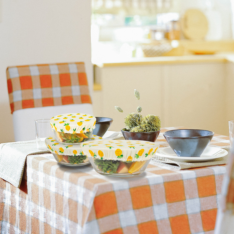 3 бр./компл. капак за купа Памучен капак за многократна употреба, разтегателен капак, прибори за хранене, готварска храна, поддържаща свежест, плат, уплътнение, купа, капак на тенджера