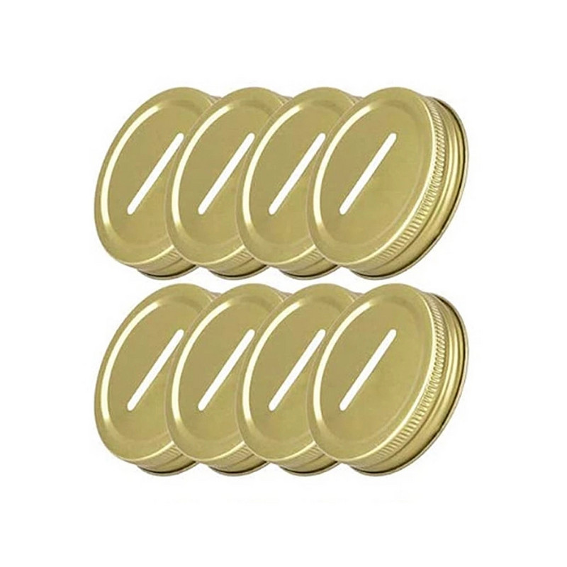 70 mm 8 бр. Капак за касичка за монети Капак от неръждаема стомана Метални капаци Топка за съхранение Буркани за консерви С прорези Вложки Капачка Кухненски консумативи