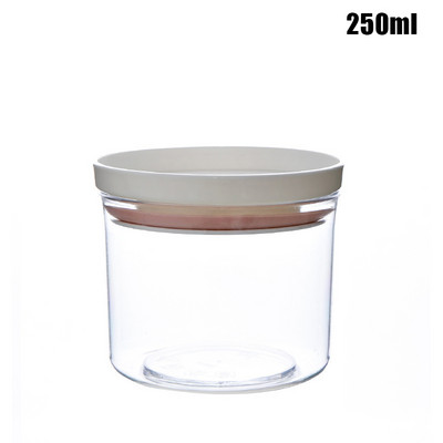 Пластмасов херметически затворен контейнер за храна Запечатване на контейнер за съхранение с капак Буркан за зърнени подправки Затворен резервоар за брашно Съхранение на кухненски консумативи