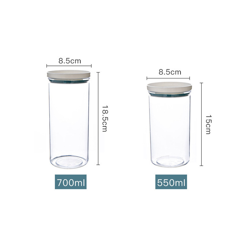 Пластмасов херметически затворен контейнер за храна Запечатване на контейнер за съхранение с капак Буркан за зърнени подправки Затворен резервоар за брашно Съхранение на кухненски консумативи