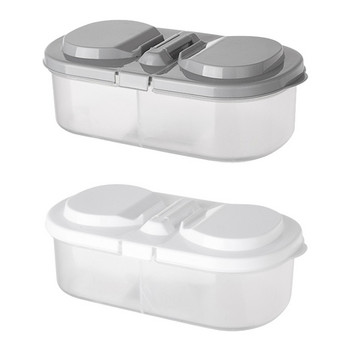 Double Grids Κουτί αποθήκευσης κουζίνας Grains Beans Storage Contained Contained Food Container Ψυγείο Seal Boxes Home Organizer