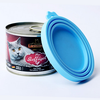 Καπάκια δοχείων 3 τεμαχίων τροφών για κατοικίδια Πολύχρωμα καλύμματα δοχείων σιλικόνης χωρίς BPA για όλα τα τυπικά μεγέθη Καπάκια δοχείων για τροφές για σκύλους και γάτες