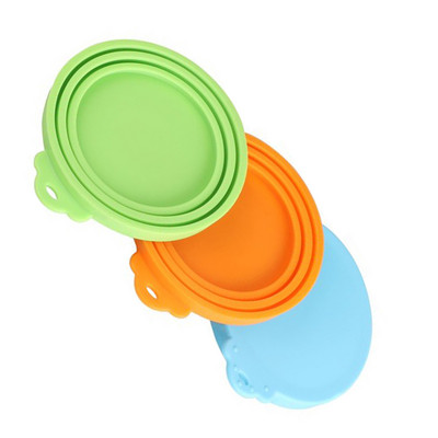 3PCS капаци за консерви за храни за домашни любимци Многоцветни силиконови капаци за консерви без съдържание на BPA за всички стандартни размери капаци за кутии за консерви за кучета и котки