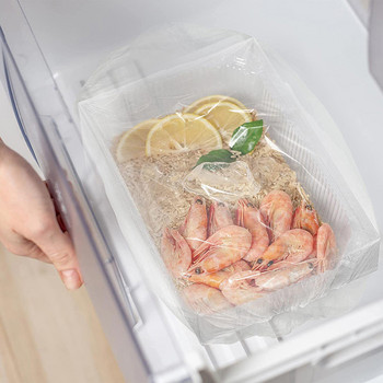 Διαφανές κάλυμμα φαγητού μίας χρήσης Πλαστικό περιτύλιγμα Ελαστικά καπάκια τροφίμων για μπολ φρούτων Αποθήκευση Τροφίμων κουζίνας Fresh Keeping Film